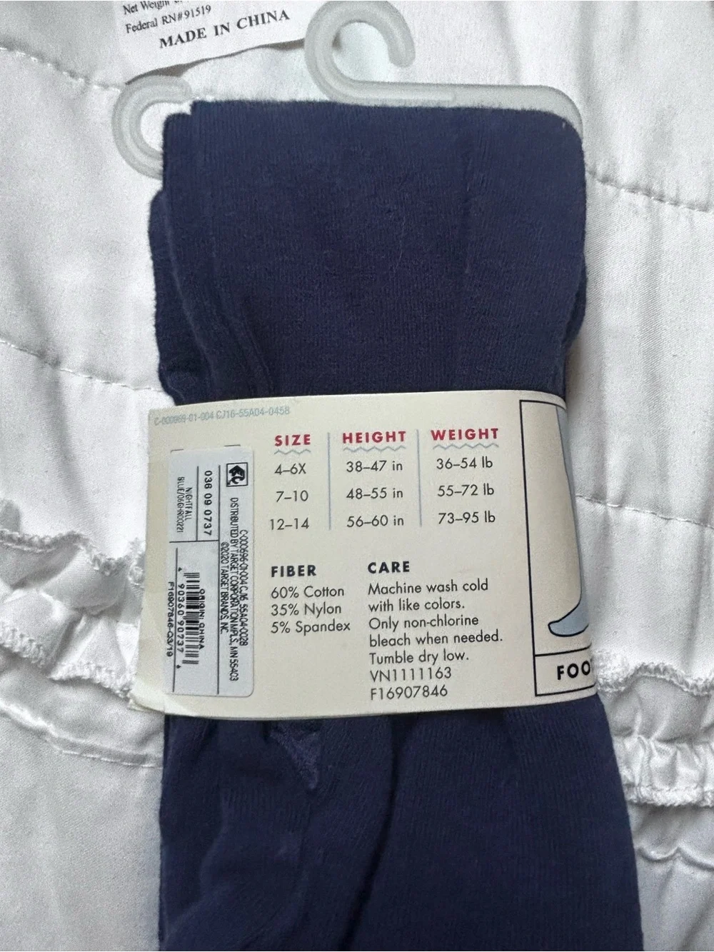 NWT Cat & Jack Black Cotton Kids Tights - Solid Navy